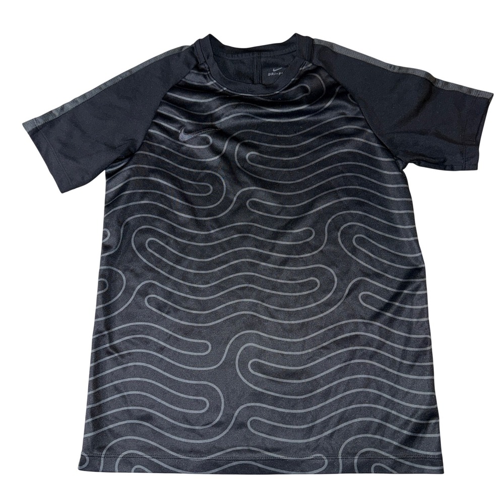 Nike Dri-FIT Graphic‎ Tee Large Black Grey Swirl Short Sleeve Performance Shirt